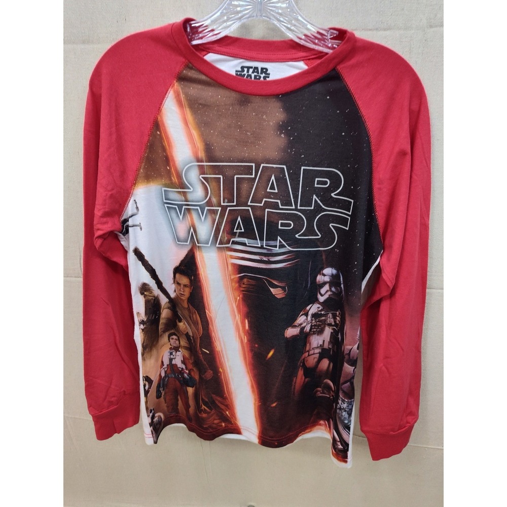 Star Wars Force Awakens‎ Graphic Raglan Long Sleeve Shirt Red XL Rey Kylo Ren